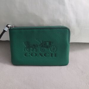 Coach Green Leather Wristlet💚